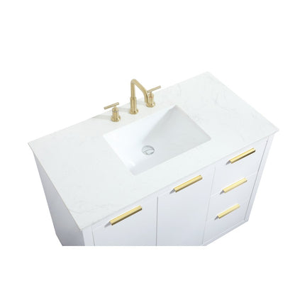 42 inch Single bathroom vanity in white