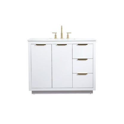 42 inch Single bathroom vanity in white