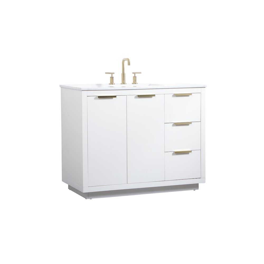 42 inch Single bathroom vanity in white