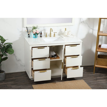 48 inch Single bathroom vanity in white