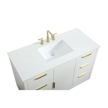 48 inch Single bathroom vanity in white