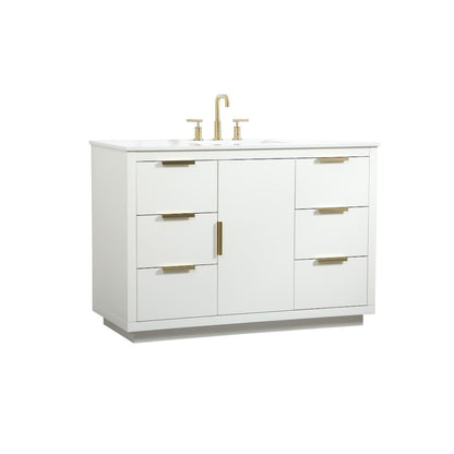 48 inch Single bathroom vanity in white