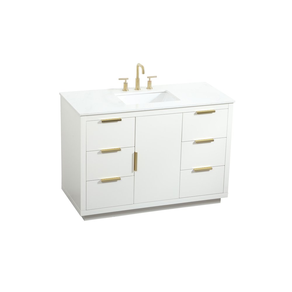 48 inch Single bathroom vanity in white