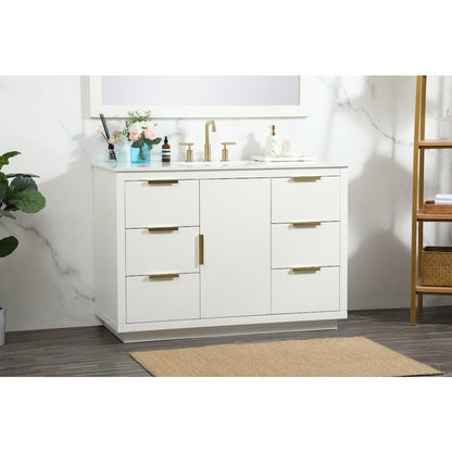 48 inch Single bathroom vanity in white