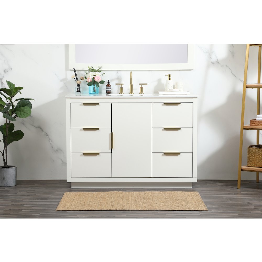 48 inch Single bathroom vanity in white