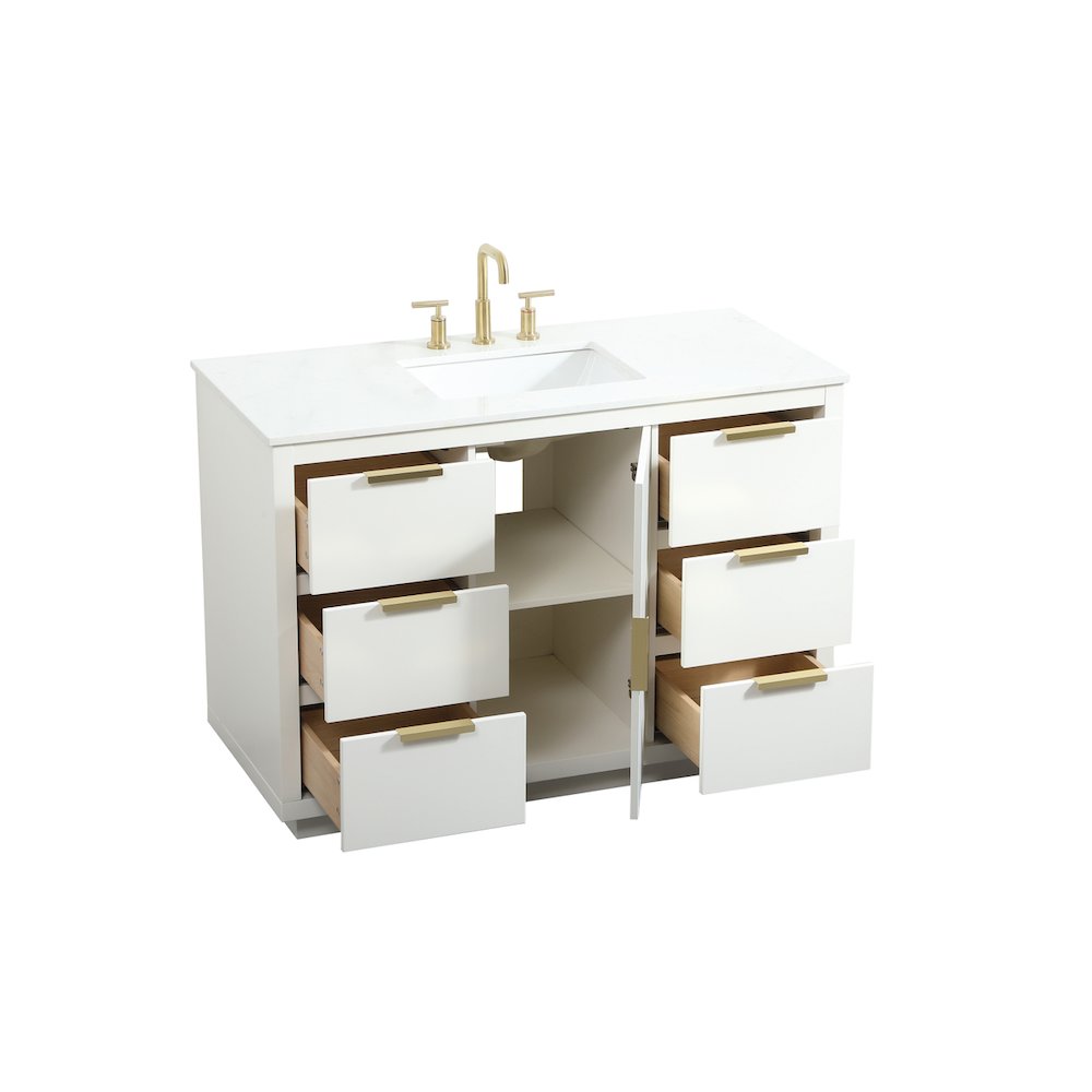 48 inch Single bathroom vanity in white
