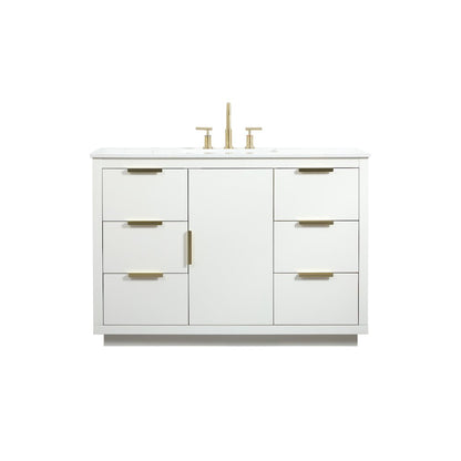 48 inch Single bathroom vanity in white