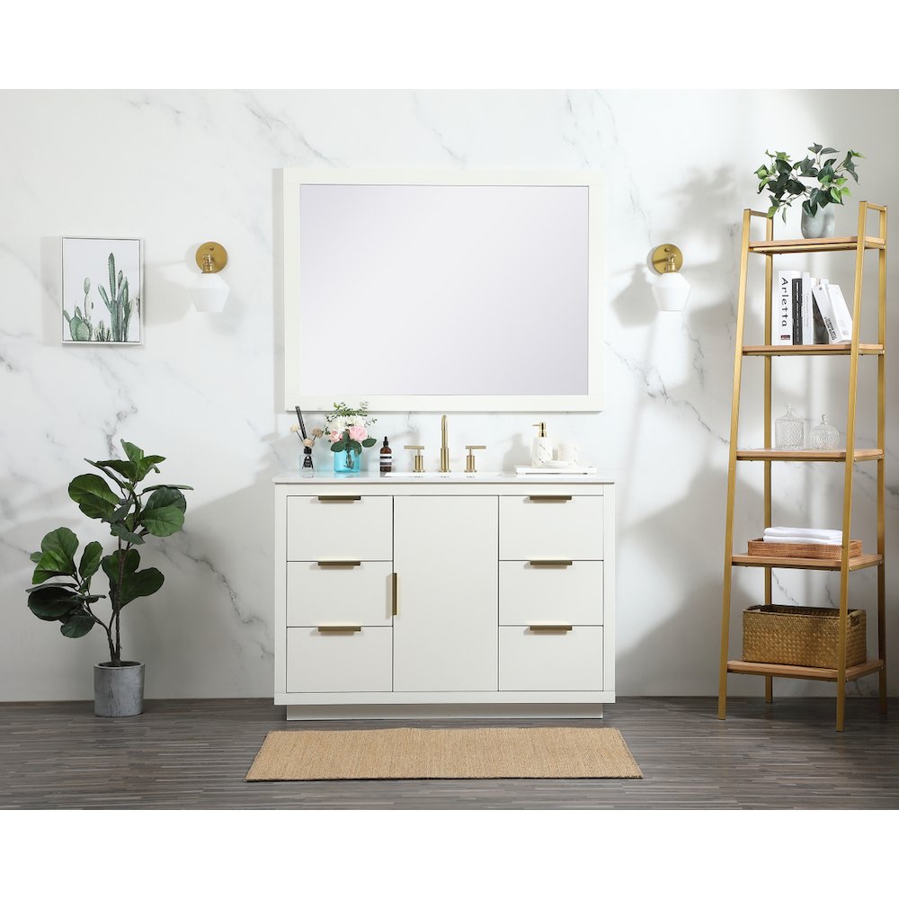 48 inch Single bathroom vanity in white