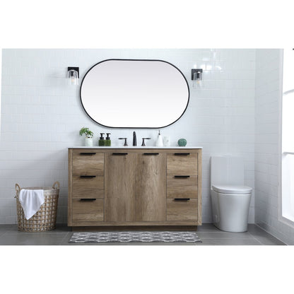 54 Inch SIngle Bathroom Vanity In Natural Oak