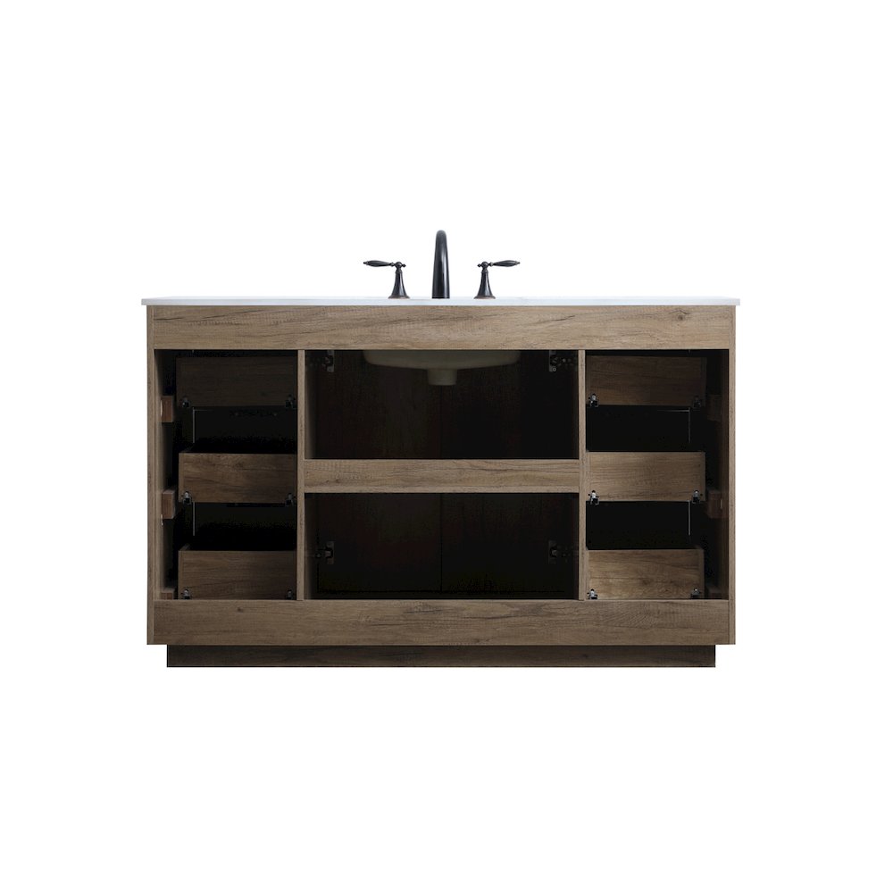 54 Inch SIngle Bathroom Vanity In Natural Oak