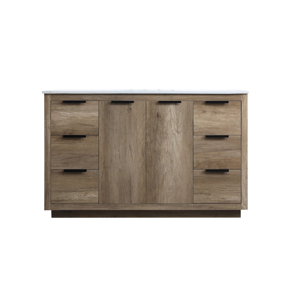 54 Inch SIngle Bathroom Vanity In Natural Oak