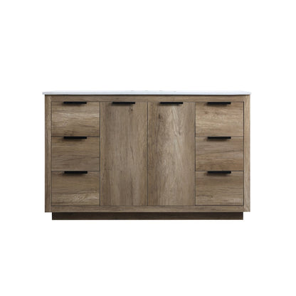 54 Inch SIngle Bathroom Vanity In Natural Oak
