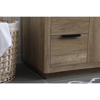 54 Inch SIngle Bathroom Vanity In Natural Oak