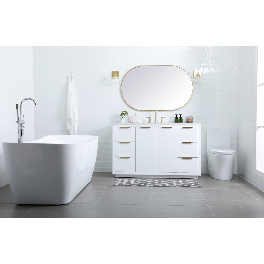 54 Inch SIngle Bathroom Vanity In White