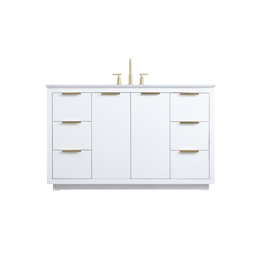 54 Inch SIngle Bathroom Vanity In White