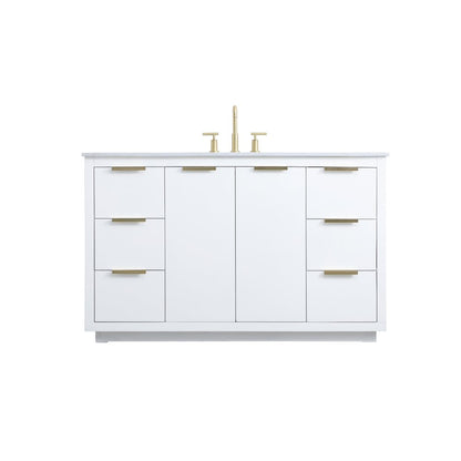 54 Inch SIngle Bathroom Vanity In White