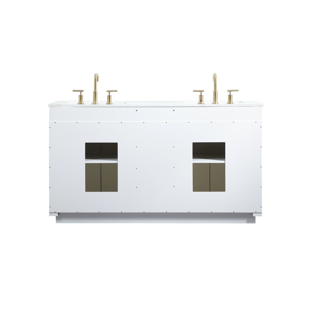 60 inch double bathroom vanity in white