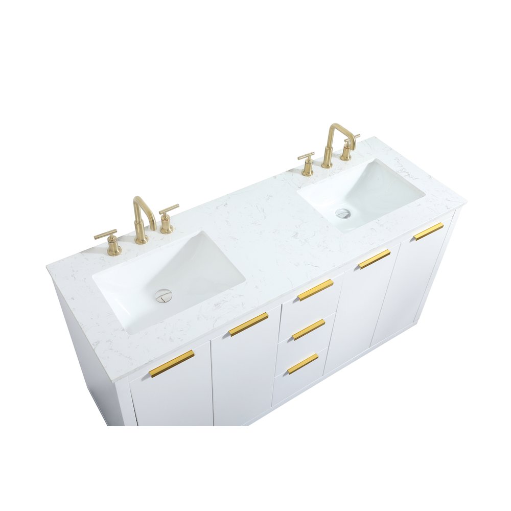 60 inch double bathroom vanity in white