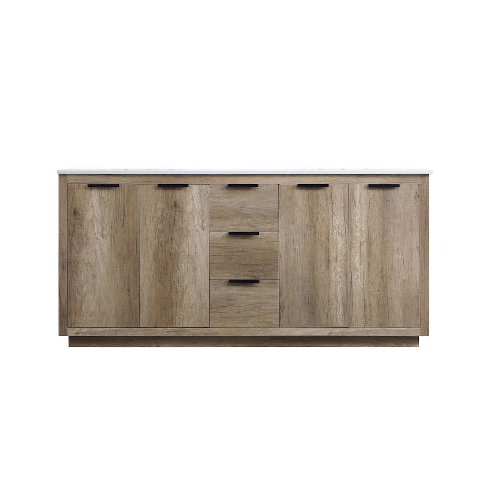 72 Inch Double Bathroom Vanity In Natural Oak