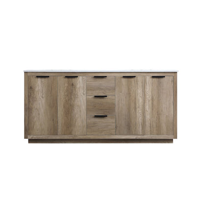 72 Inch Double Bathroom Vanity In Natural Oak