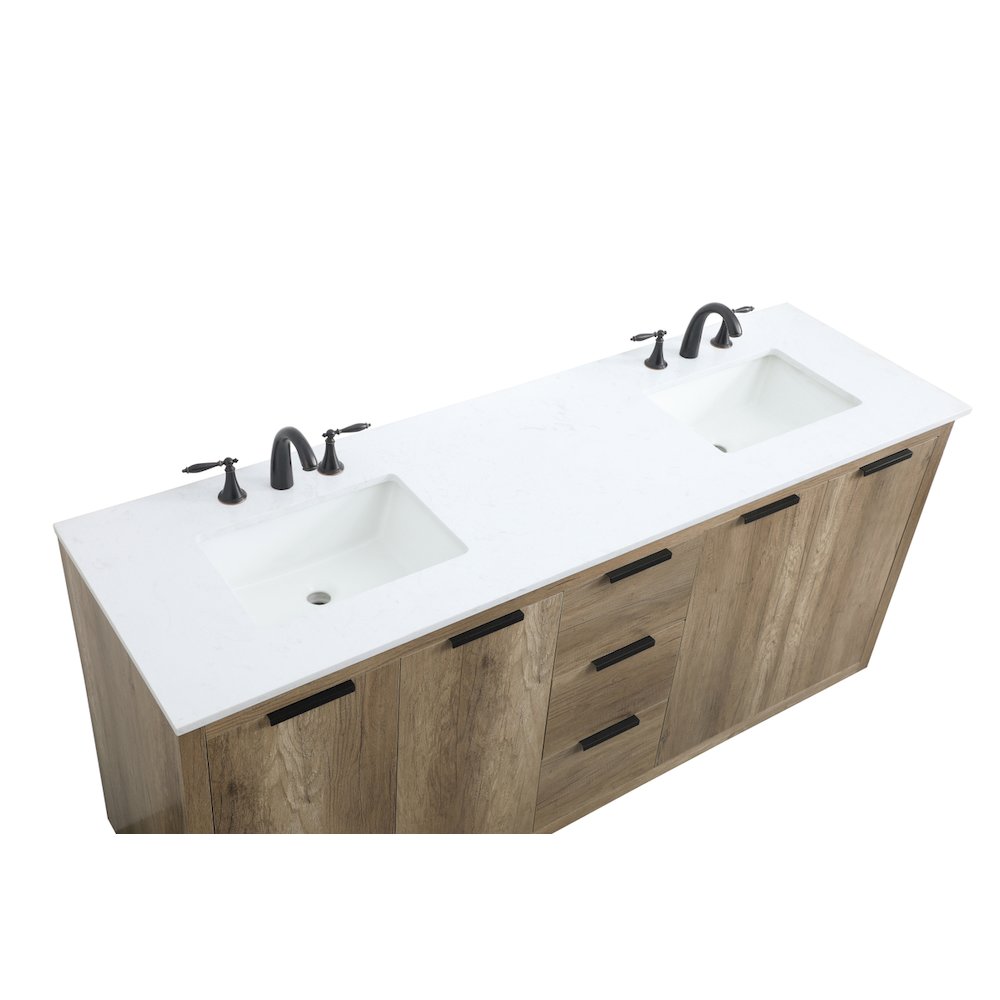 72 Inch Double Bathroom Vanity In Natural Oak