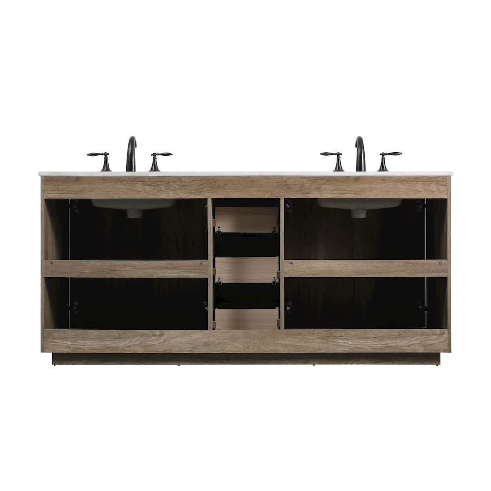 72 Inch Double Bathroom Vanity In Natural Oak