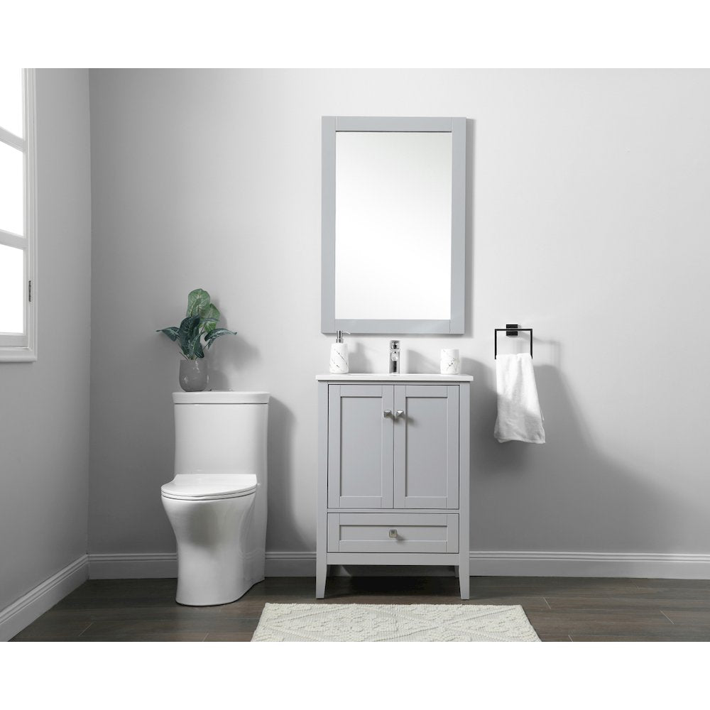 24 Inch SIngle Bathroom Vanity In Grey