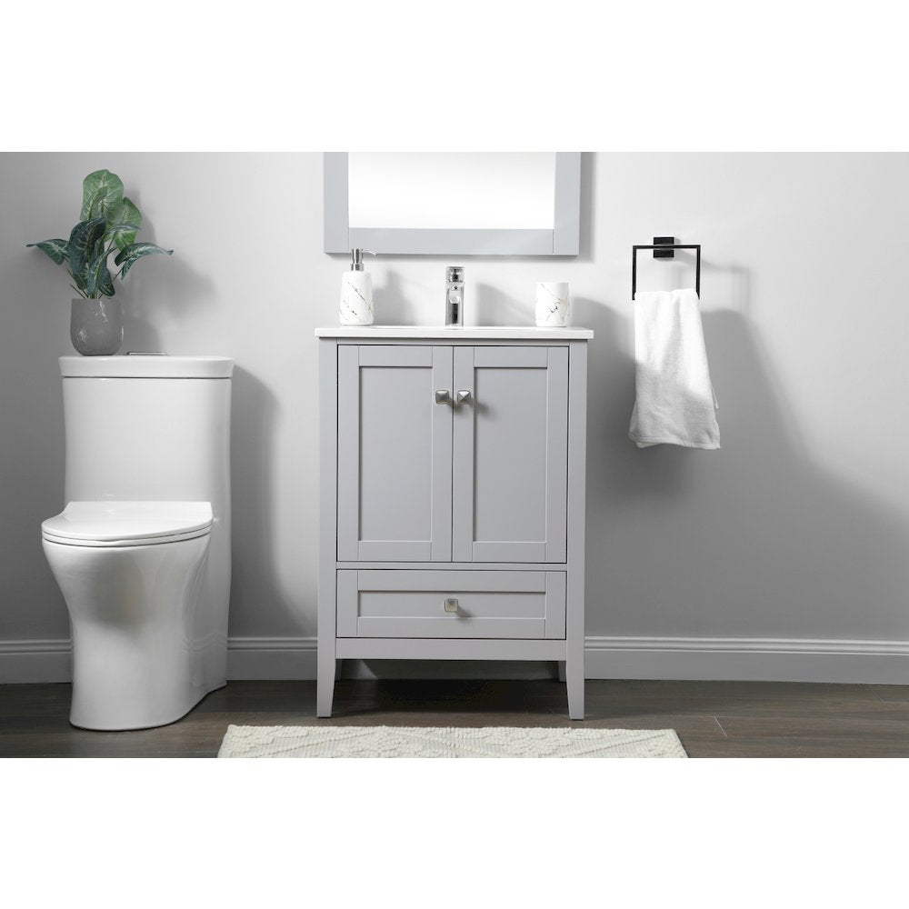 24 Inch SIngle Bathroom Vanity In Grey
