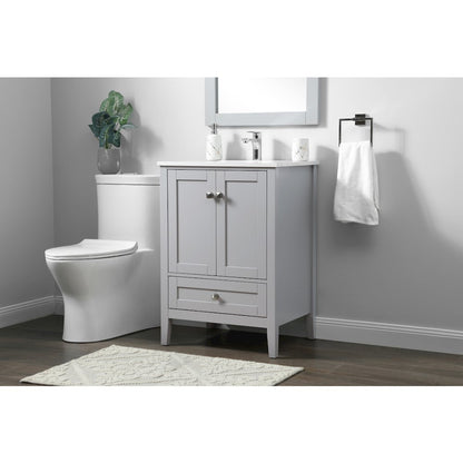 24 Inch SIngle Bathroom Vanity In Grey