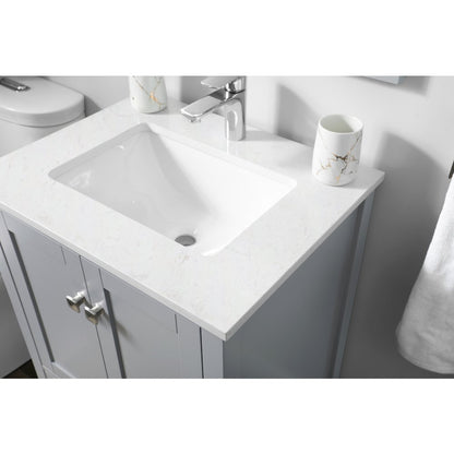 24 Inch SIngle Bathroom Vanity In Grey