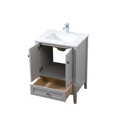 24 Inch SIngle Bathroom Vanity In Grey
