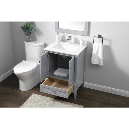 24 Inch SIngle Bathroom Vanity In Grey