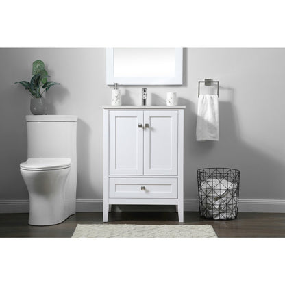 24 Inch SIngle Bathroom Vanity In White