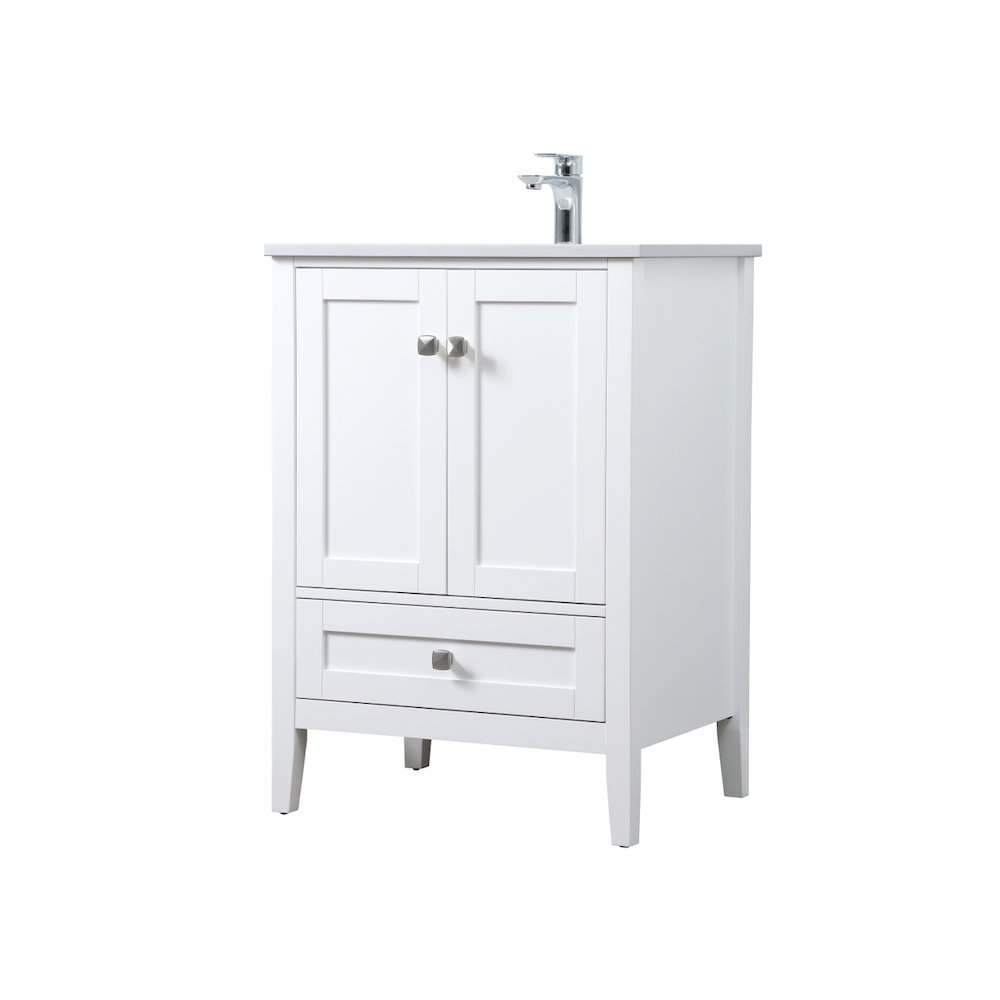 24 Inch SIngle Bathroom Vanity In White