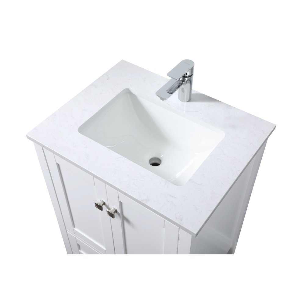 24 Inch SIngle Bathroom Vanity In White