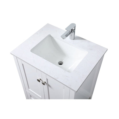24 Inch SIngle Bathroom Vanity In White