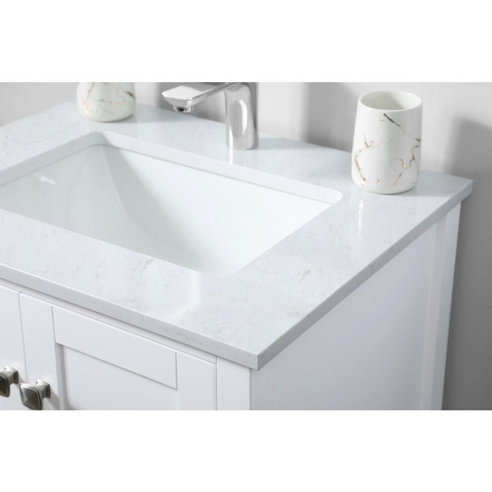 24 Inch SIngle Bathroom Vanity In White