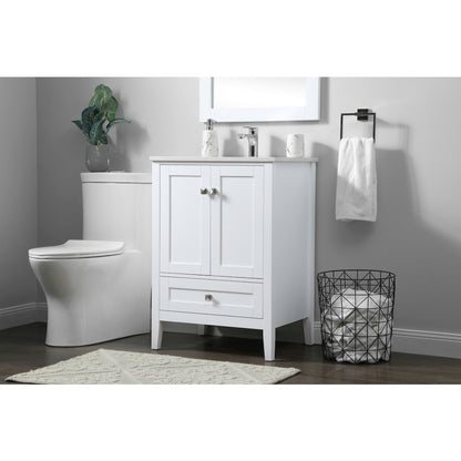 24 Inch SIngle Bathroom Vanity In White