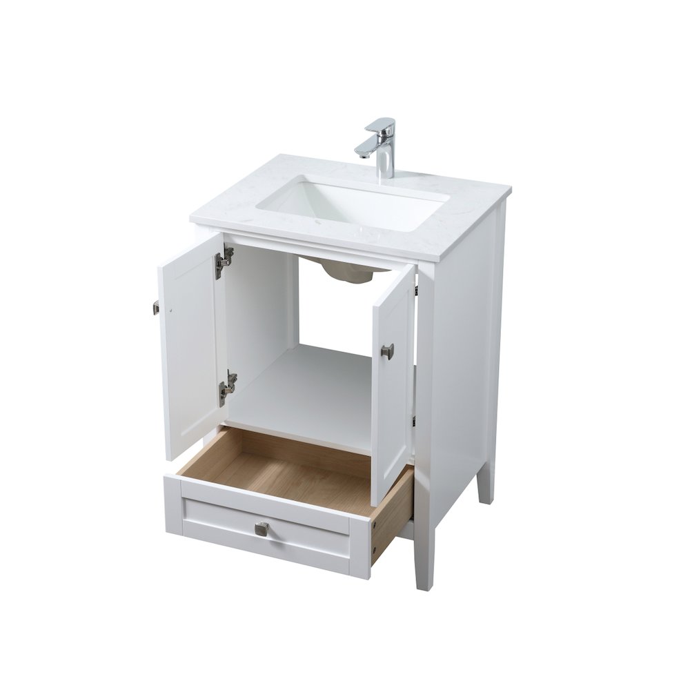 24 Inch SIngle Bathroom Vanity In White
