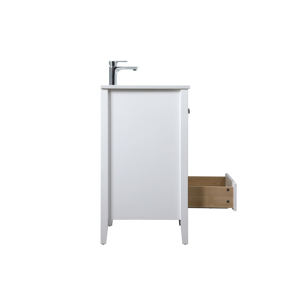 24 Inch SIngle Bathroom Vanity In White