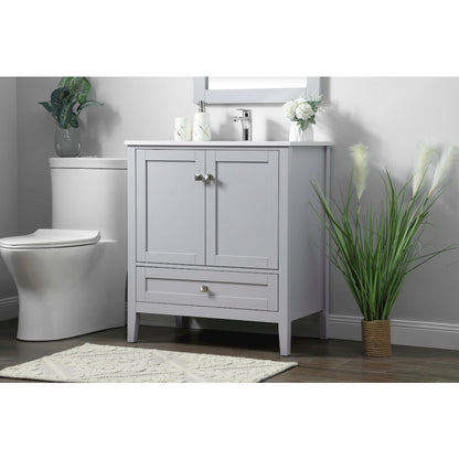 30 Inch SIngle Bathroom Vanity In Grey