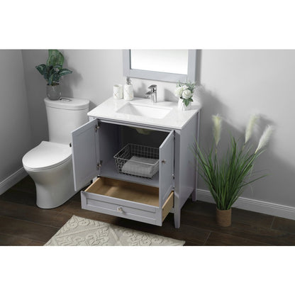 30 Inch SIngle Bathroom Vanity In Grey