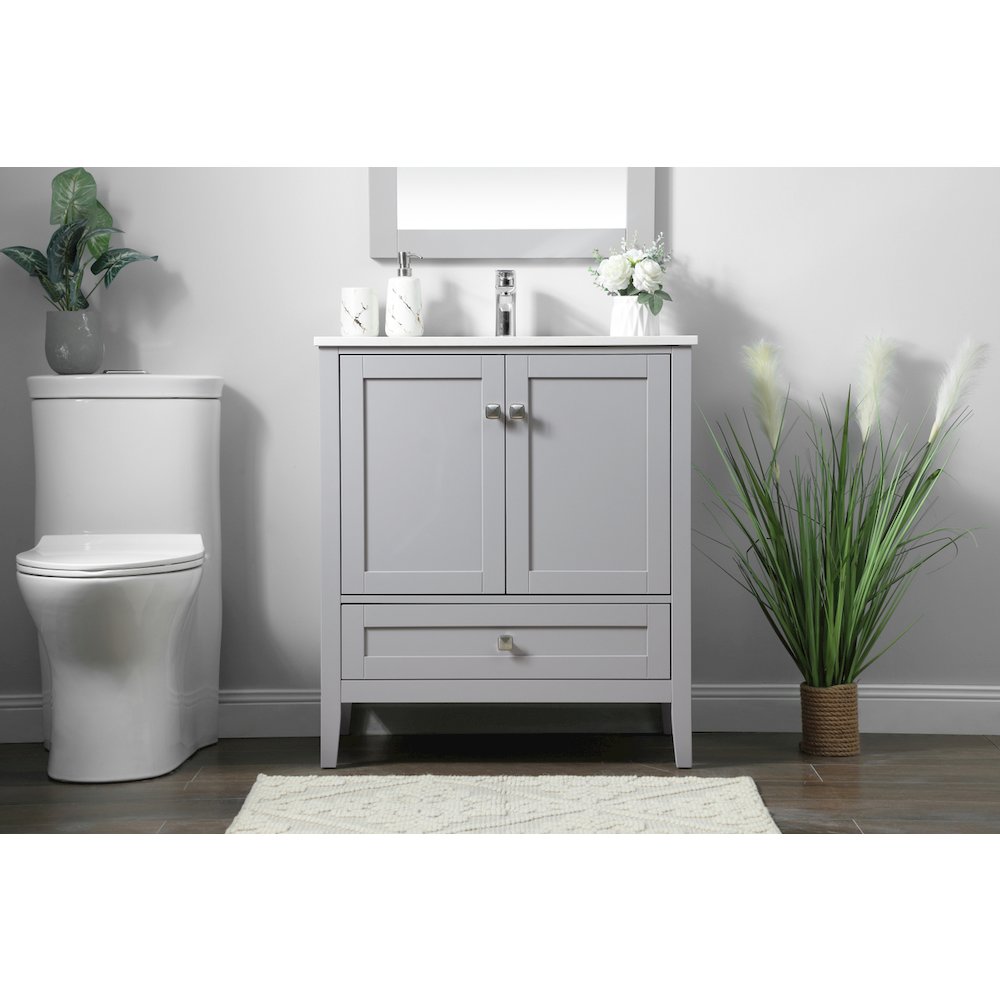30 Inch SIngle Bathroom Vanity In Grey