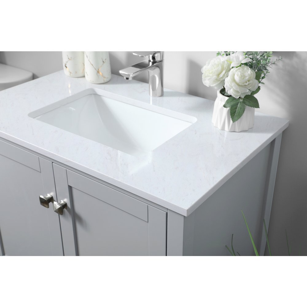 30 Inch SIngle Bathroom Vanity In Grey