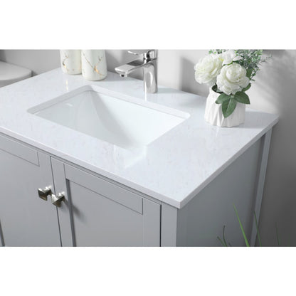 30 Inch SIngle Bathroom Vanity In Grey