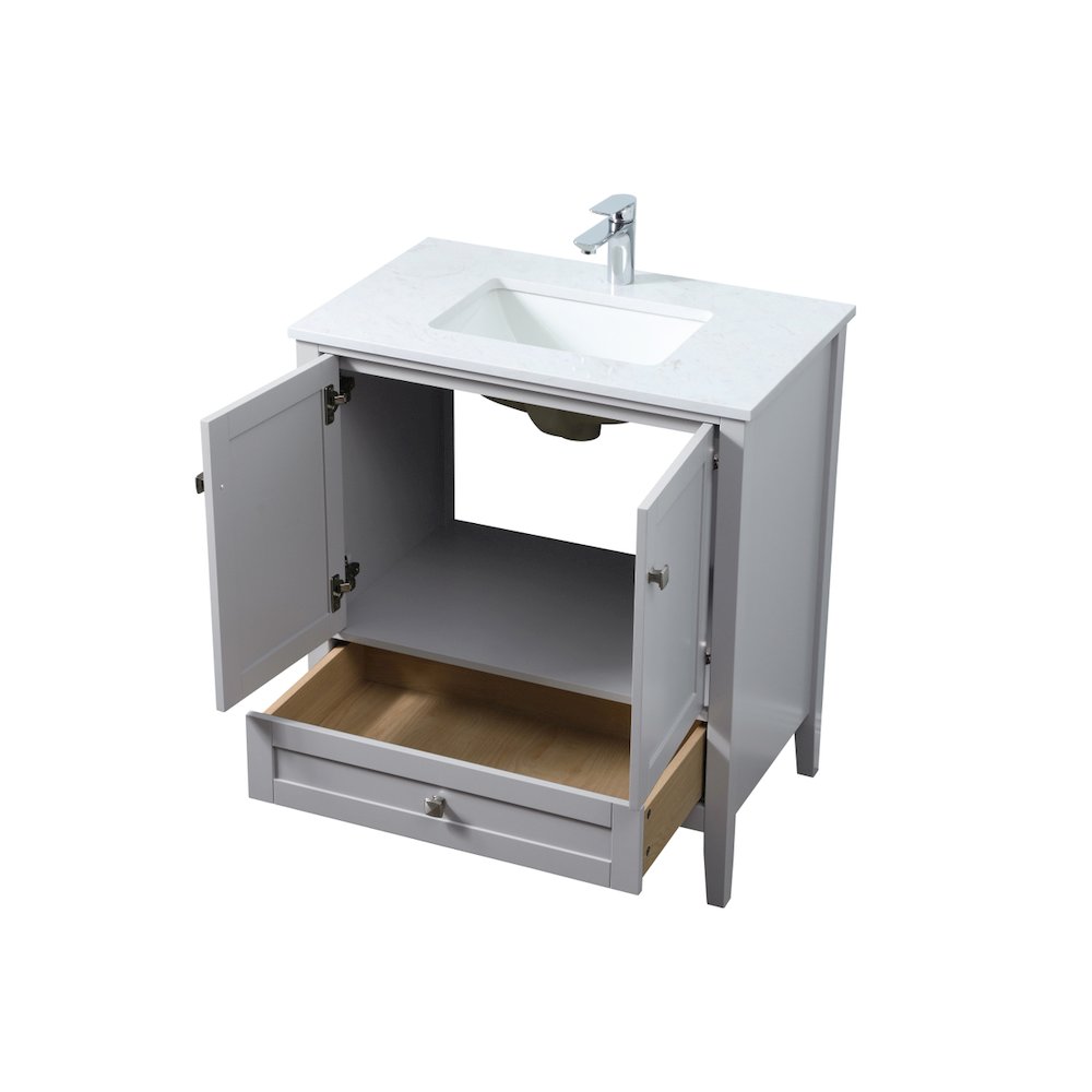 30 Inch SIngle Bathroom Vanity In Grey