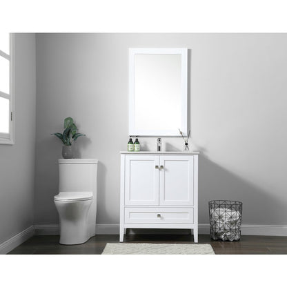 30 Inch SIngle Bathroom Vanity In White