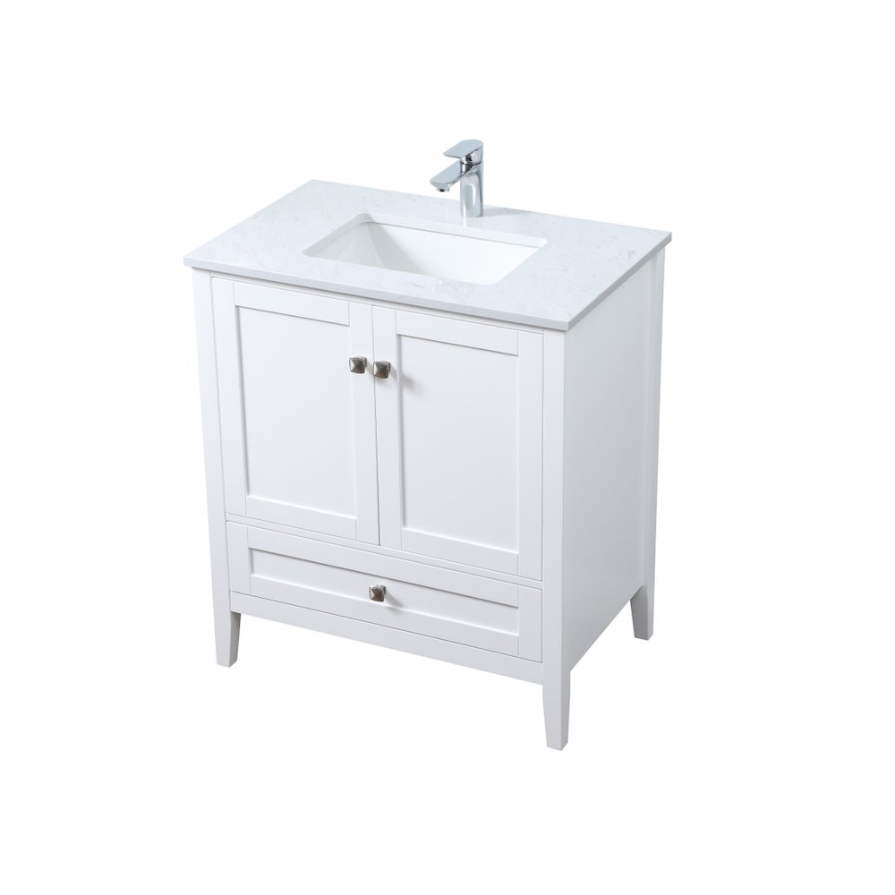 30 Inch SIngle Bathroom Vanity In White