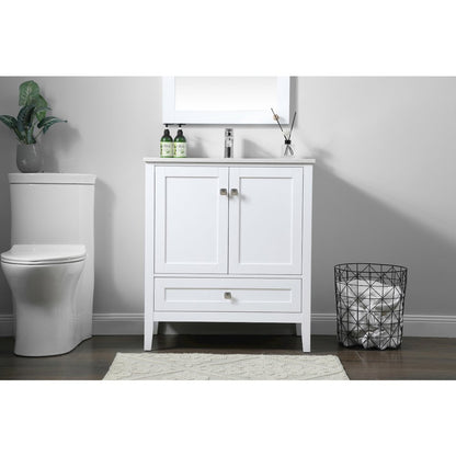 30 Inch SIngle Bathroom Vanity In White