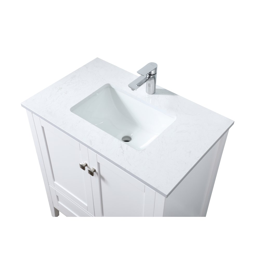 30 Inch SIngle Bathroom Vanity In White